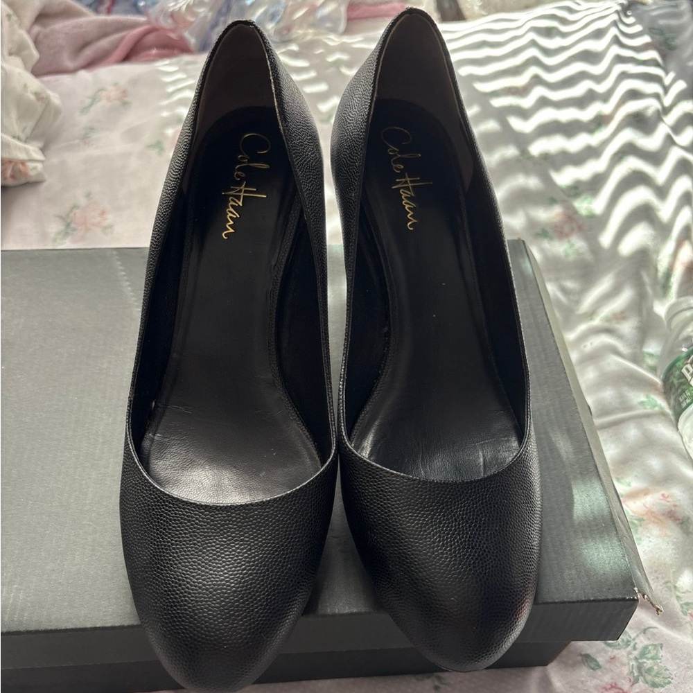 Cole Haan Women's Textured Black Heels